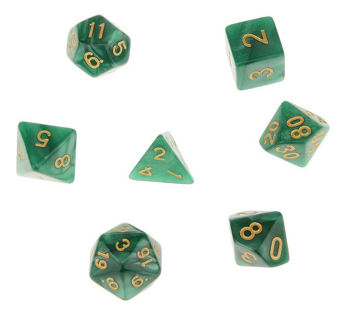 7x Polyhedral 16mm Compatible Con Dnd Verde 1 Verde 1 16 Mm
