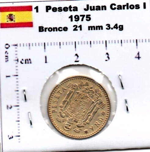 Moneda Del Mundo España Una Peseta  Juan Carlos I 1975   E10