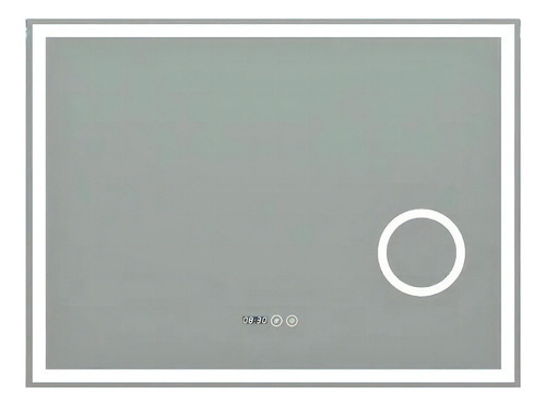 Espejo Rectangular Led Smart 80x60 Touch Desempañante Reloj