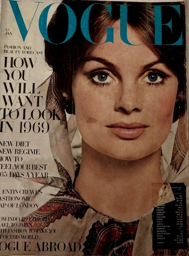 Vogue Uk De Enero 1969. Unico Ejemplar Jean Shrimpton