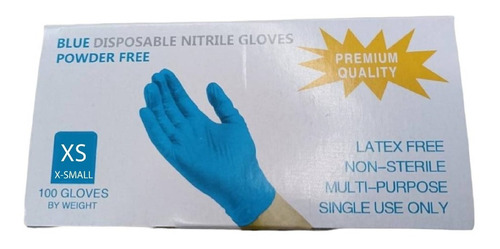 10 Cajas Guantes Nitrilo Azul Desechable Grande