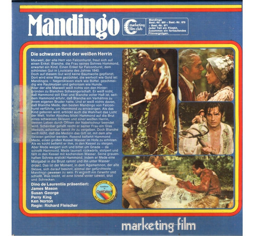 Mandingo Super 8 James Mason, Perry King 400 Pés Parte Final (Usado)