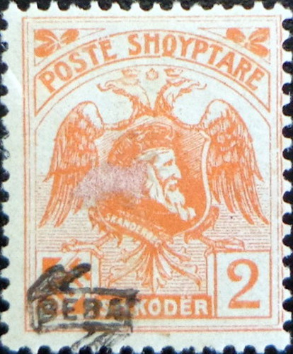 Albania, Sello Sc. 135 Kastriot 2q Besa 1921 Nuevo L7589