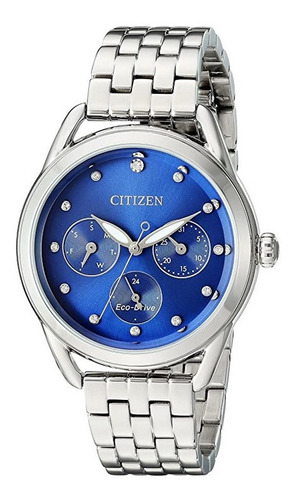 Fd2050-53l Reloj Citizen Eco Drive Plateado/azul