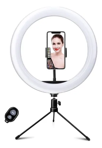 Aro Luz Led Maquillaje 10 Pulgadas Tripie Y Base De Tocador