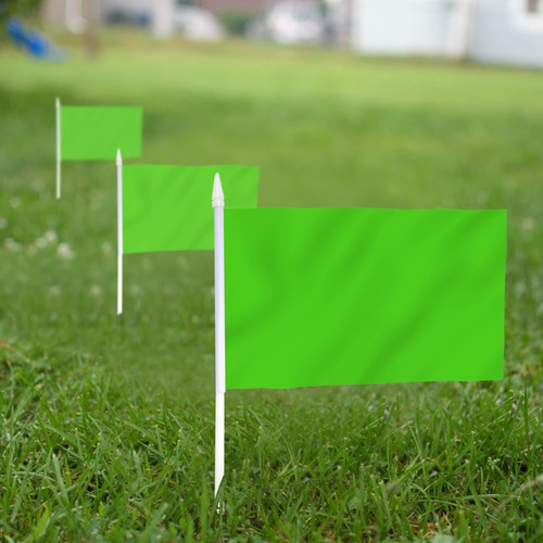 Minibandera Anley Green, 12 Unidades, 13 X 20 Cm, De Poliést