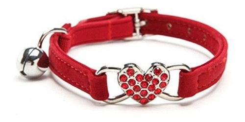 Chukchi Heart Bling Cat Collar With Safety Belt And Bell 8-1