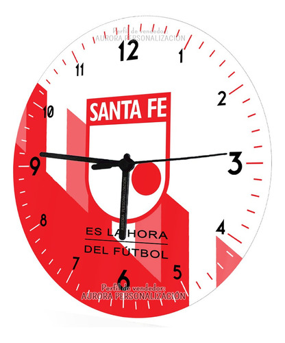 Reloj De Pared Cristal Independiente Santa Fe Equipo Futbol