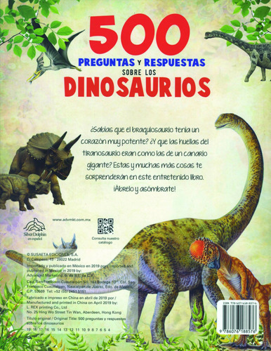 500 Preguntas Y Respuestas: Sobre Los Dinosaurios, de Geel, Hans. Editorial  Silver Dolphin (en español), tapa blanda en español, 2020 | Envío gratis