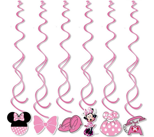 24 Espirales Colgantes De Fiesta De Minnie Mickey Mouse, Ser