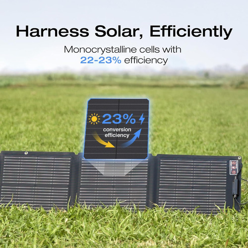 Ef Ecoflow Panel Solar Portátil De 110 W, Plegable Con Funda