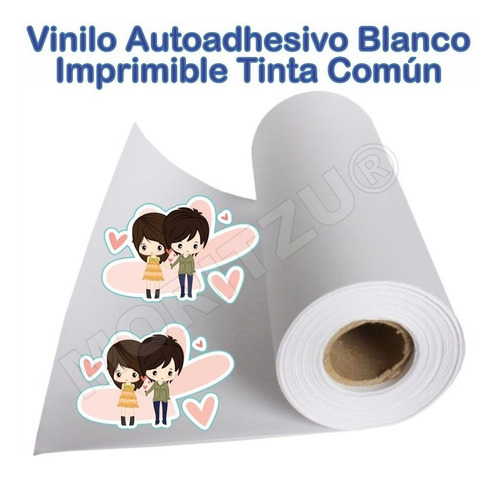 Vinilo Autoadhesivo Blanco Glossy Impresion Tinta Inkjet Com