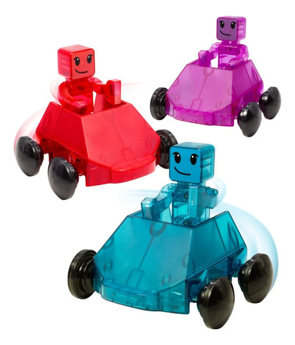 Magna Tiles Set Magnético De Autos Y Pilotos 06 Piezas