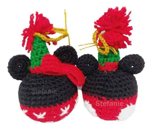 Esferas Navidad Mickey Y Mimi Minnie Tejidas A Mano