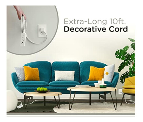 Cordinate 37914 3-outlet Extension Cord Gray