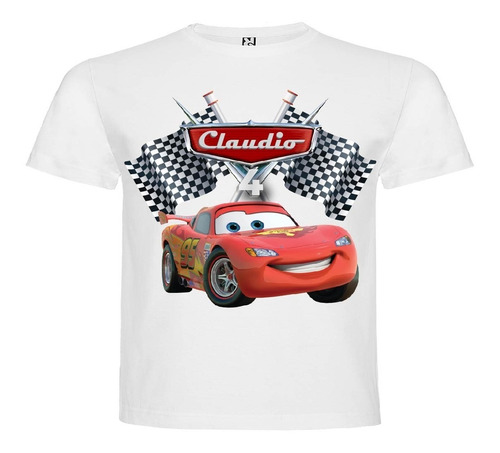 Polera Estampada Niño Cumpleaños Cars Rayo Mcqueen