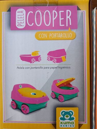 Pelela Bacinilla Kuma Cooper Con Porta Rollo Varón Nena Color Rosa