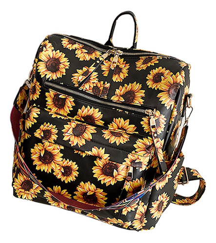 Mochila Girasol Bolsa Floral Amarilla Hermosa Viaje Para