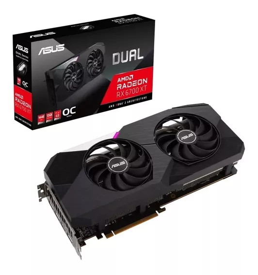 Placa De Video Amd Asus Dual Radeon Rx 6700 Xt Oc 12gb Gddr6