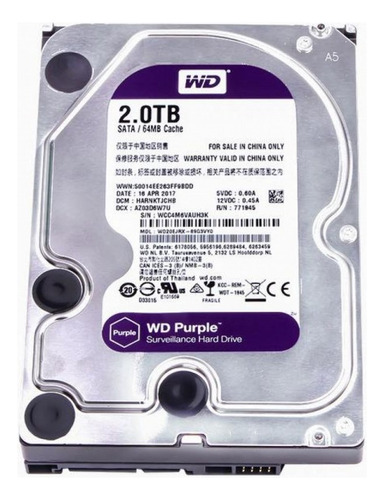 Disco Duro Wd Purple 2tb Vigilancia 3.5  Surveillance