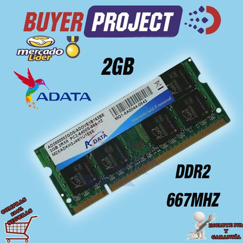 Memoria Ram Adata Ddr2 2gb Pc2-5300 667mhz Sodimm Laptop