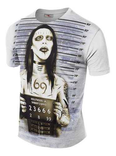 Remera Marilyn Manson Mugshots Preso Ranwey Pr228