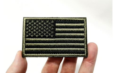 Parche Militar, Tela Velcro, Bandera Estados Unidos Verde 