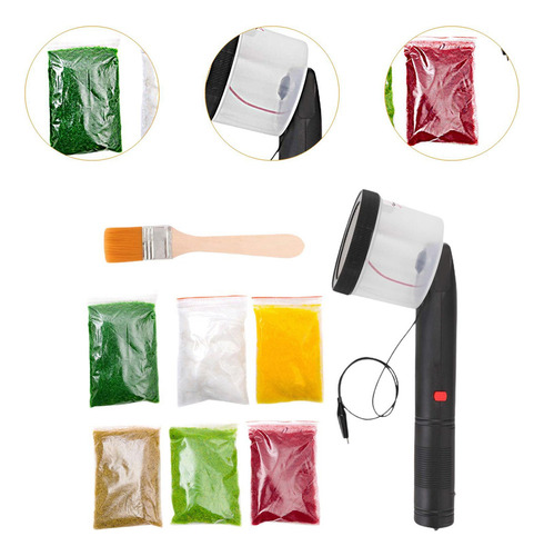 Máquina De Flocagem Estática Diy 6 Sacos De Pó De Grama