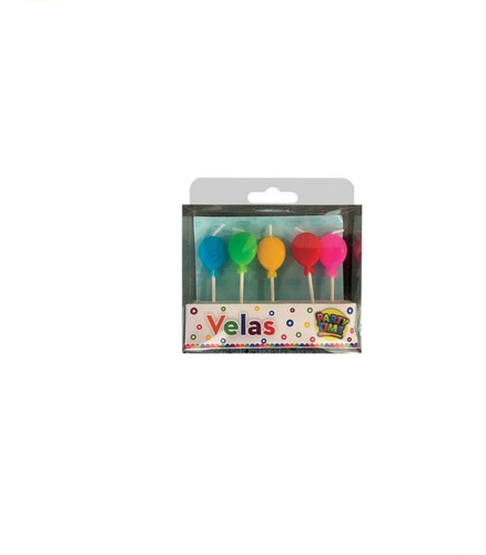 Kit 5 Velas Globos Multicolor