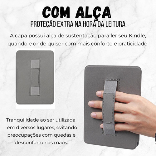 Capa C Alça Para Kindle 12 Geração Rs23cv 6.0+ Caneta Touch