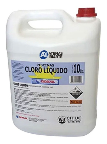 Cloro Liquido Piscinas 10lt Dideval