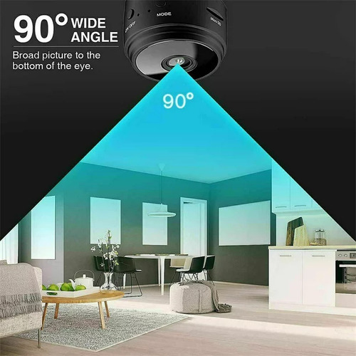 Imagem 5 de 6 de Mini Câmera Espiã A9 Wifi Com Sensor E Visão Noturna Cor Preto