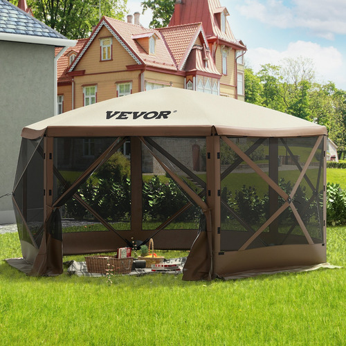 Vevor Pop-up Camping Gazebo Camping Canopy Shelter 6 Sided