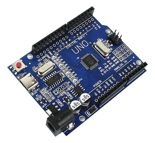Placa Compatível Arduino Uno R3 Smd Ch340 Usbc + Cabo Usb-c