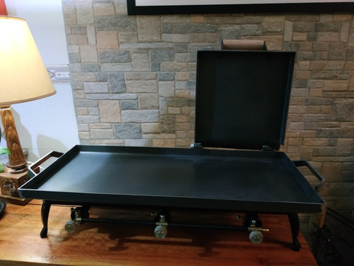 Plancha Chivitera 70 X 30 Con Prensa Y Quemador Triple