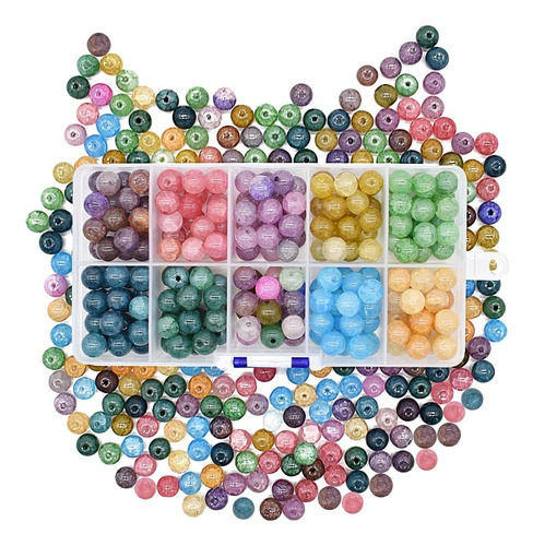 8mm Crackle Beads 9 Color 200 Pcs Redondas Imitación J...
