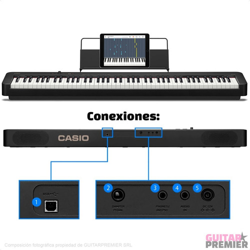 Piano Digital Casio Cdp-s110 Atril Fuente Pedal 88 Teclas
