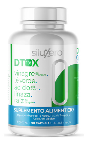 Siluzero-dtox 90 Caps. A Base De Té Negro, Raíz De Tejocote