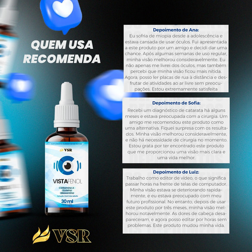 3 Pote Vistafenol 30ml - Frete Grátis - Vista Fenol