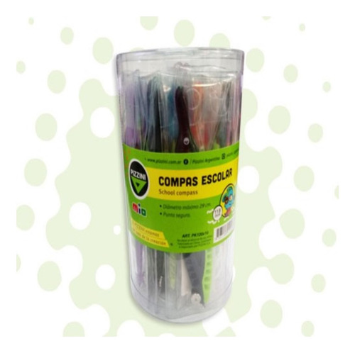 Compas Escolar Pizzini Pk120 Plastico Con Mina