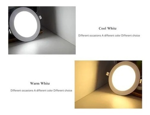 X10 Foco Panel Plafón Led 12w Embutido Redondo Luz Calida