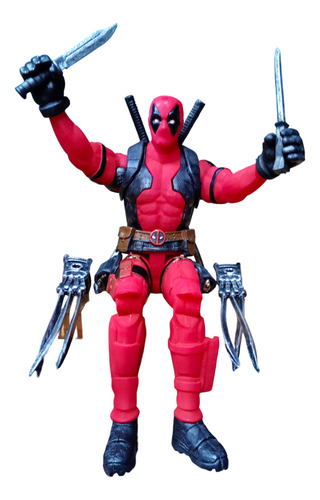 Figura Deadpool 25 Cm Altura Articulado Con Accesorios