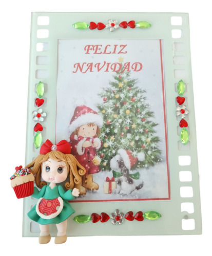 Portaretratos De Arbol De Navidad Con Muñeco De Nieve T6 Color Blanco