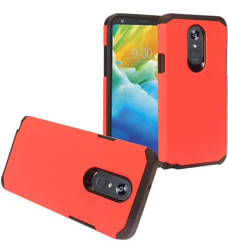 Funda Para LG Stylo 5 (2019) Negro Rojo Resistente