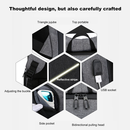 Mochila Portátil Para Portátil De 17 Pulgadas Con Puerto Usb