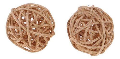 - 4x 15x Bola De Mimbre De Ratán Esfera Temática Natural