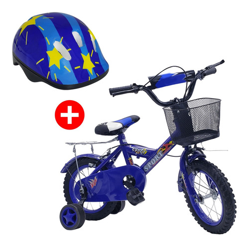 Bicicleta Rodado 12 Azul + Casco De Regalo - El Regalón