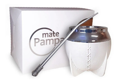 Imagen 1 de 4 de Mate Pampa Blanco Bombilla Cuia Guampa Porongo Chimarrao Arg