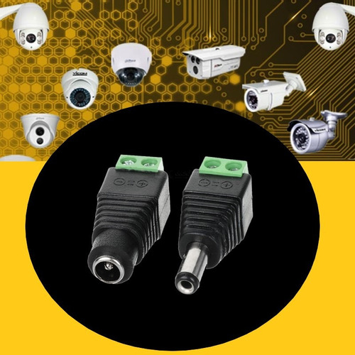 Imagen 6 de 10 de Conector Led Ficha Plug Camara Hembra Macho Tira Led Cctv