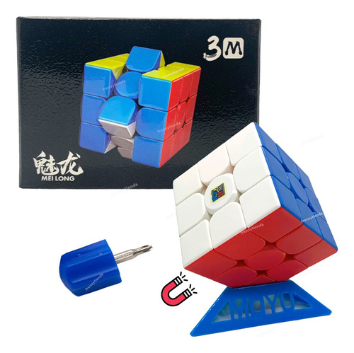 Cubo Rubik 3x3 Moyu Meilong 3m Magnetico+base+destornillador